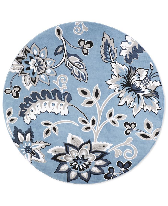 Global Rug Designs Haven Lane Hal04 Mist 7'10" x 7'10" Round Rug Macy's