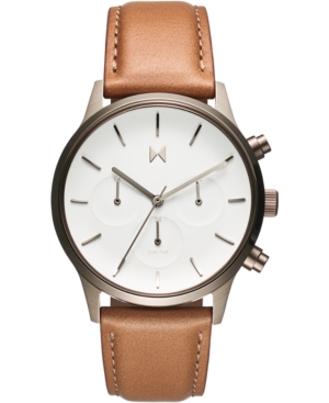 image of Mvmt Women-s Duet Brown Leather Strap Watch 38mm