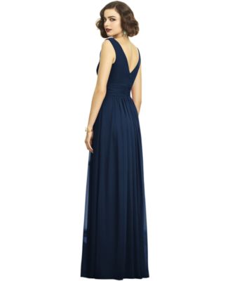 Plus Size Sleeveless Draped Chiffon Maxi Dress with Front Slit