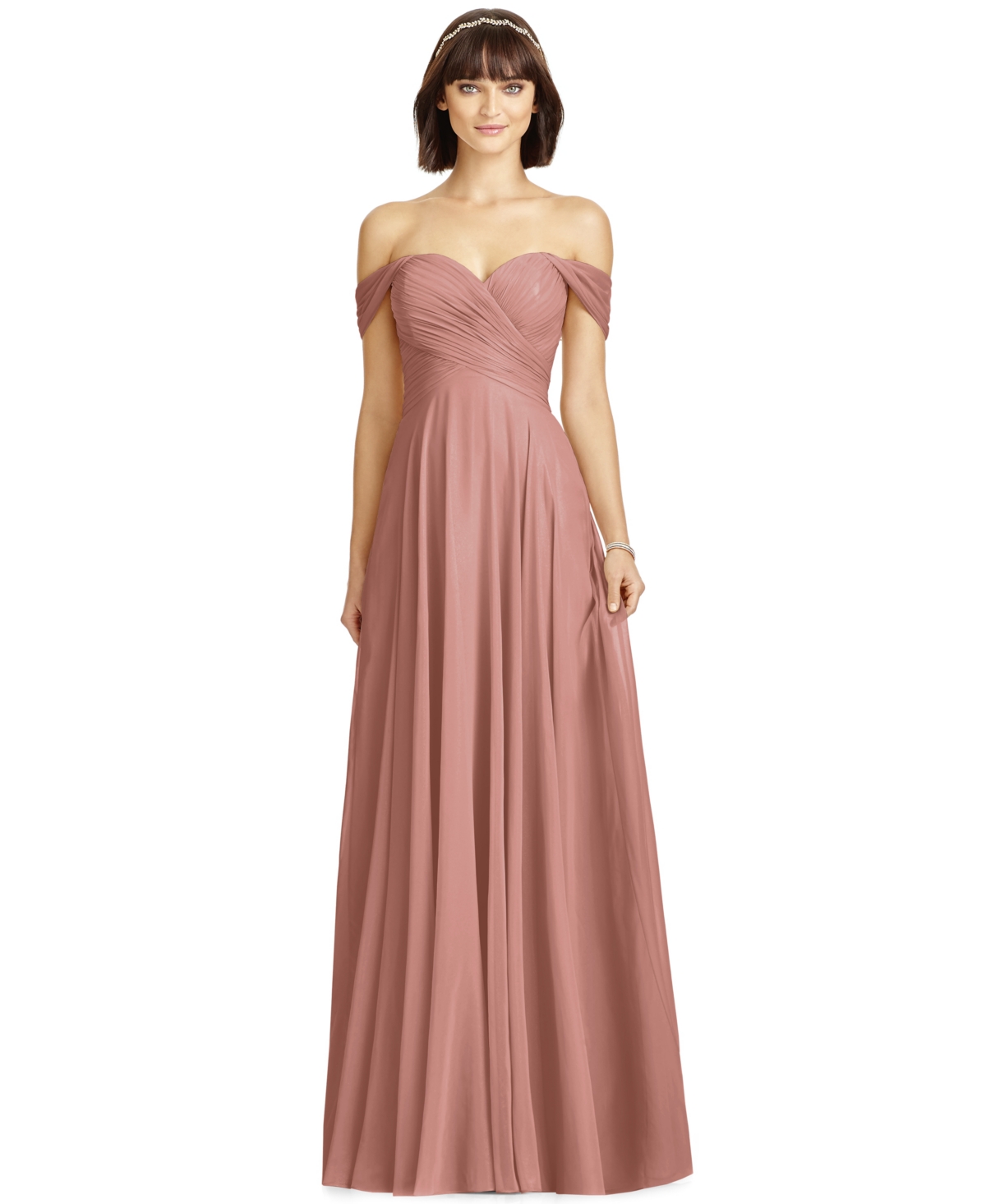 Lux off the shoulder chiffon gown store