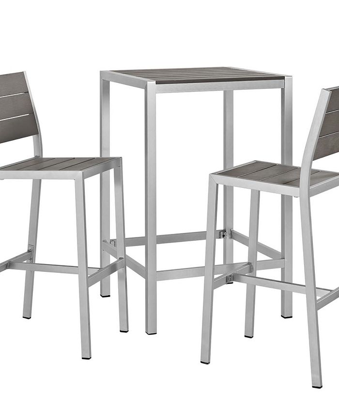 Modway Shore Outdoor Patio Aluminum Outdoor Pub Set 3 Piece Macy's