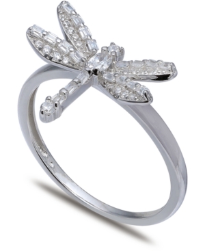 Giani Bernini Cubic Zirconia Dragonfly Ring In Sterling Silver, Created For Macy's