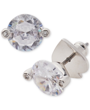 image of Kate Spade New York Silver-Tone Cubic Zirconia 2-Prong Stud Earrings