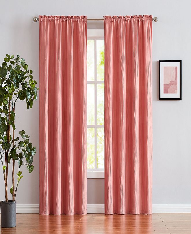 Dainty Home Crushed Linen Look 38" x 96" Curtain Set & Reviews