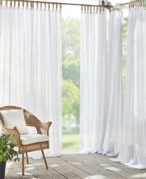 Elrene Darien Sheer 52" X 108" Indoor/outdoor Tab Top Curtain Panel In White