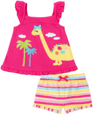 Kids Headquarters - Little Girls 2-Pc. Dino Top & Shorts Set