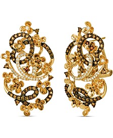 Crazy Collection® Diamond Fancy Scroll Floral Earrings (1-1/3 ct. t.w.) in 14k Rose Yellow or White Gold 