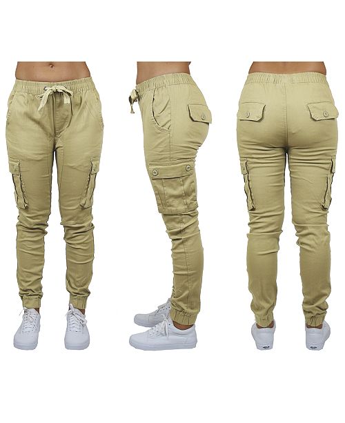 women's twill cargo joggers