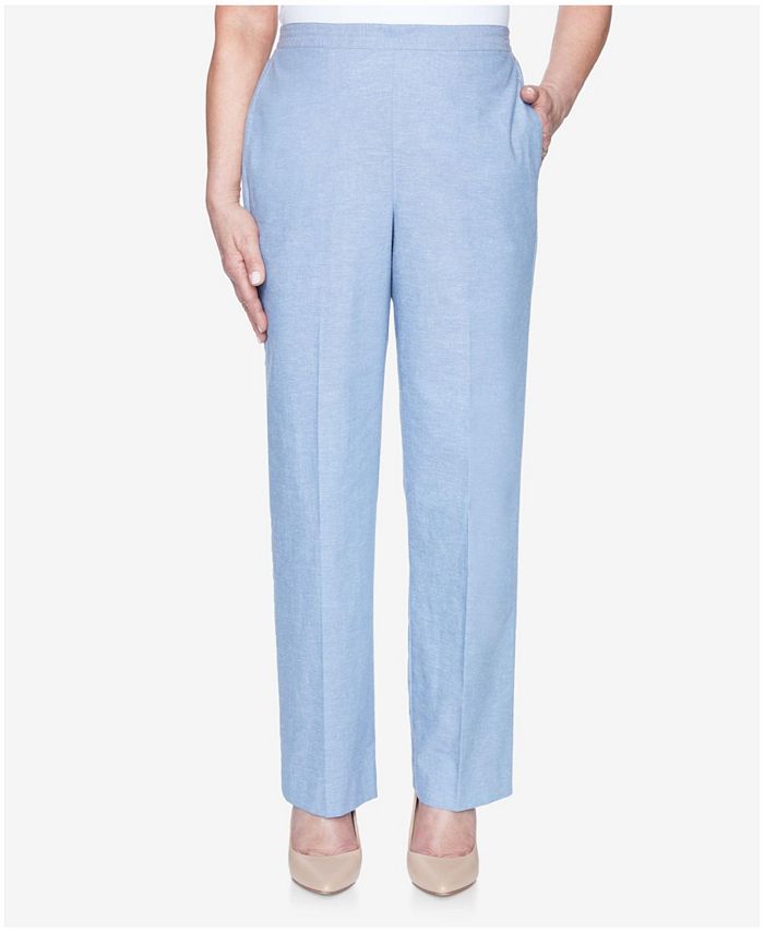Alfred Dunner Plus Size Pull On Back Elastic Chambray Proportioned ...