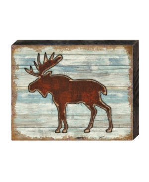 Designocracy Rustic Moose Wooden Block