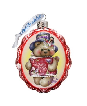 G.debrekht Kids'  Note To North Pole Santa Hand Painted Glass Ornament In Multi