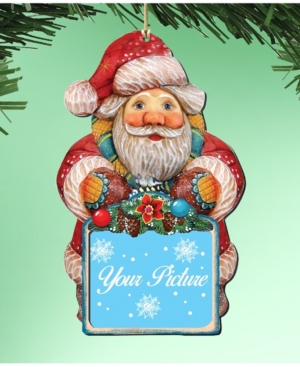 Designocracy Santa Picture Frame Ornament Set of 2