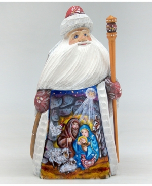 G.debrekht Woodcarved Hand Painted Nativity Santa Figurine In Multi