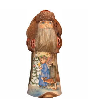 G.debrekht Woodcarved Hand Painted Forest Maiden Santa Figurine In Multi