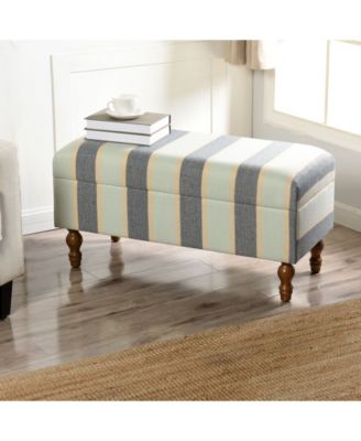 StyleCraft Upholstered Stripe Design Storage Bench