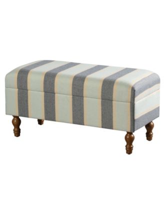 StyleCraft Upholstered Stripe Design Storage Bench