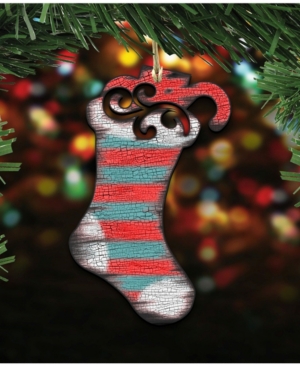 Designocracy Noel Stocking Wooden Decor