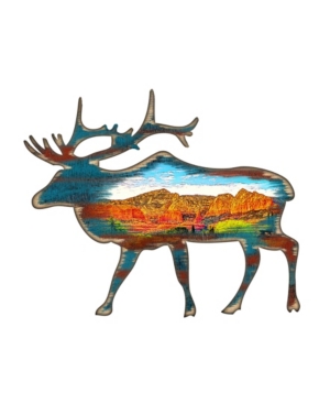 Designocracy Elk Wooden Ornaments Set of 2