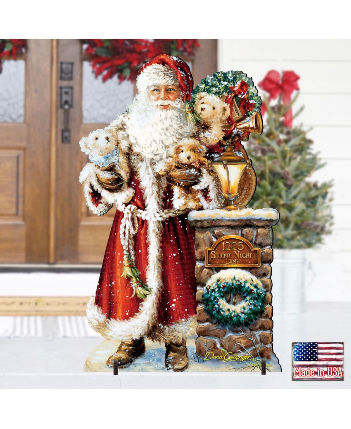 Designocracy by Dona Gelsinger Silent Night Santa Outdoor Decor