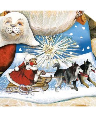 Northern Light Santa Christmas Door Hanger