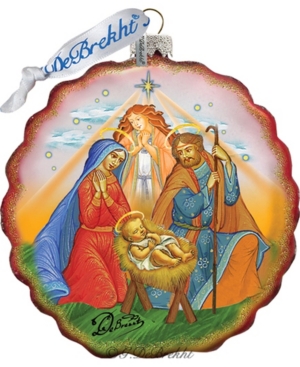 G.debrekht Miracle Nativity Flower Glass Ornament In Multi
