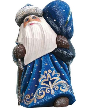 G.debrekht Woodcarved Hand Painted Santa Delightfully Fun Yuletide Figurine In Multi