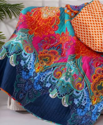 Mackenzie Damask Reversible Quilted Throw, 50 x 60