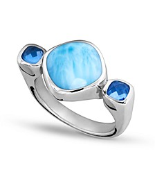 Larimar & Blue Spinel (1/4 ct. t.w.) Statement Ring in Sterling Silver