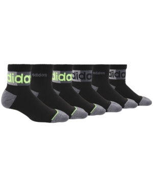 image of adidas Big Boys Blocked Linear Ii Quarter Sock Pack of 6
