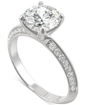 Moissanite Knife-Edge Engagement Ring (2-1/4 ct. t.w. DEW) in 14k White Gold