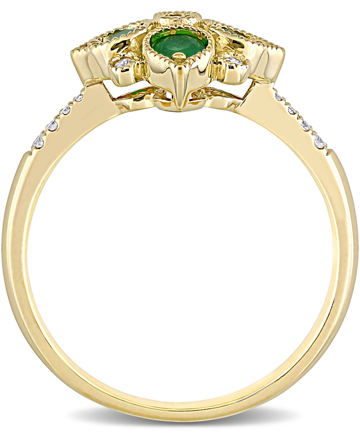(1/3 ct. t.w.) & Diamond (1/10 ct. t.w.) Statement Ring in 14k Gold - Emerald