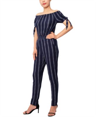 derek heart striped jumpsuit