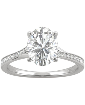 image of Charles & Colvard Moissanite Oval Engagement Ring (2-1/4 ct. t.w. Dew) in 14k White Gold
