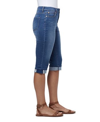 Bandolino Women's Mandie High Rise Skimmer Short - 17" Inseam Roll Cuff Denim Shorts With Pockets - View #11