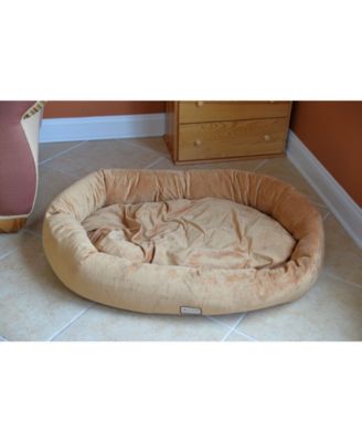 Bolstered Pet Bed and Mat, ultra-soft Dog Bed, Brown, Large