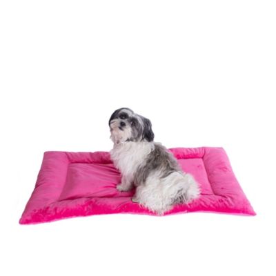 M01CZH-M Medium Pet Bed Mat , Dog Crate Soft Pad With Poly Fill Cushion, Vibrant PInk
