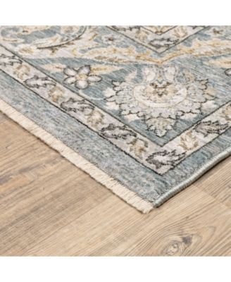 Maharaja 70E Blue and Ivory 2'3" x 7'6" Runner Rug