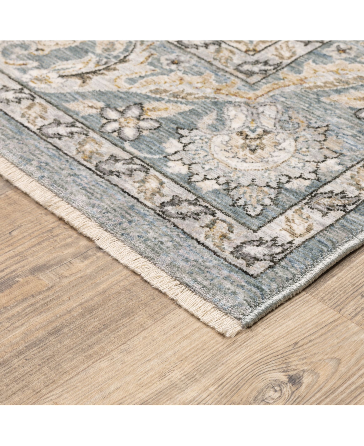 Jhb Design Maharaja 70e Blue And Ivory 2'3" X 7'6" Runner Rug In Blue,ivory