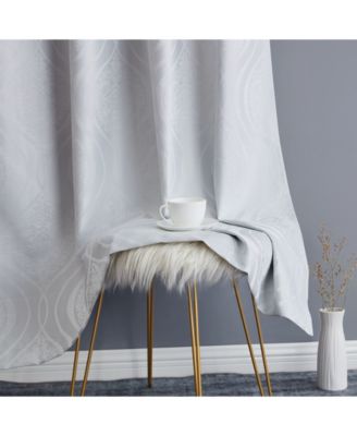 Montero Damask 100% Complete Blackout Shading Thermal Insulated Energy Efficient Heat/Cold Blocking Grommet Heavy Curtain Drapery Panels for Living Room, 2 Panels