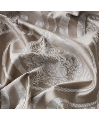 Montero Damask 100% Complete Blackout Shading Thermal Insulated Energy Efficient Heat/Cold Blocking Grommet Heavy Curtain Drapery Panels for Living Room, 2 Panels