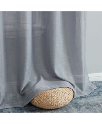 Abbey Faux Linen Textured Semi Sheer Privacy Sun Light Filtering Transparent Window Grommet Long Thick Curtains Drapery Panels for Bedroom & Living Room, 2 Panels