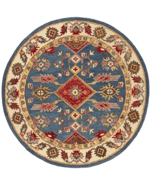 Safavieh Antiquity At506 Blue And Red 6' X 6' Round Area Rug