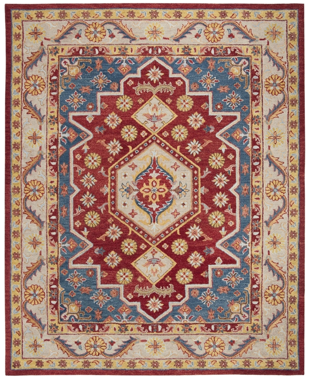 Safavieh Antiquity At503 Red and Blue 8' x 10' Area Rug - Red