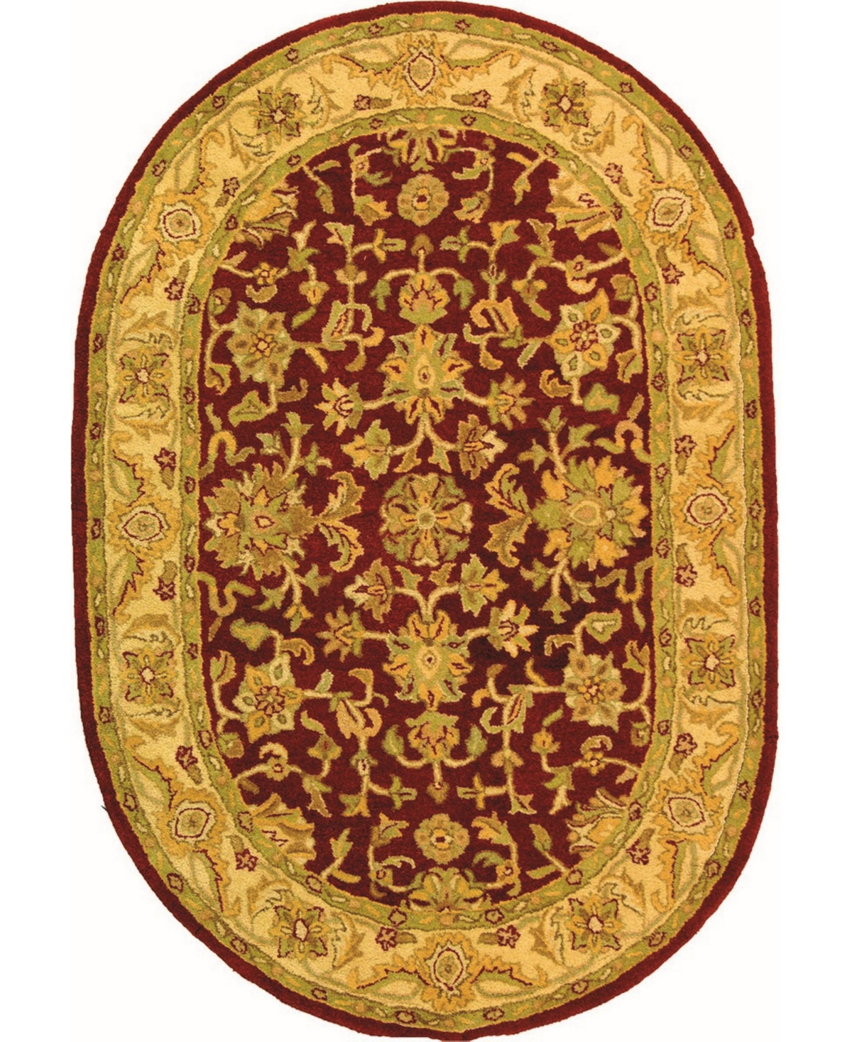 Safavieh Antiquity At312 Red and Gold 7'6in x 9'6in Oval Area Rug - Red