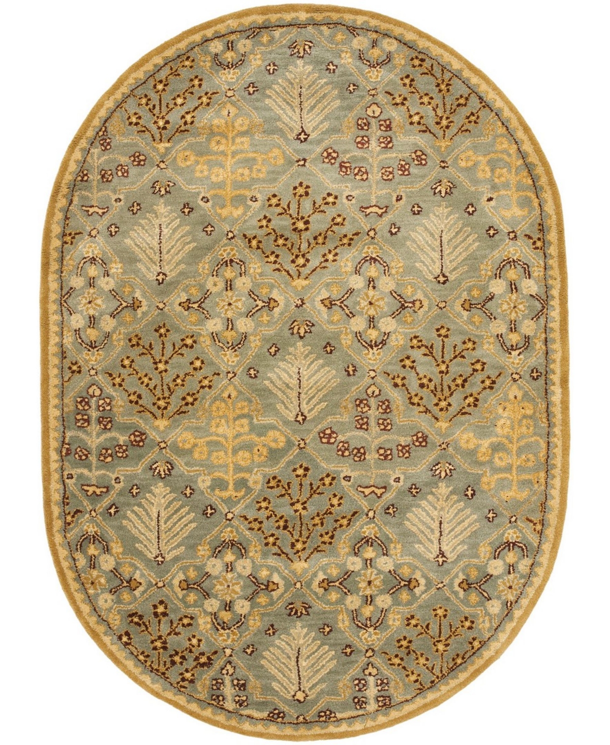 Safavieh Antiquity At613 Mist and Gold 7'6in x 9'6in Oval Area Rug - Mist