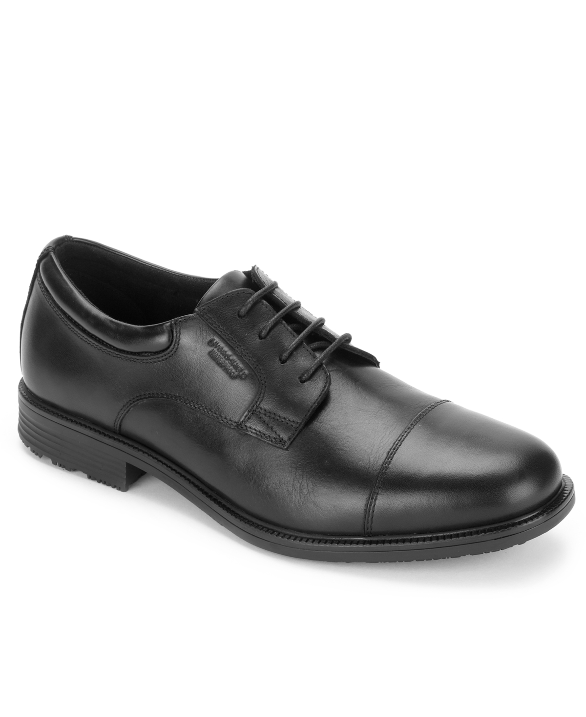 Men's Essential Details Water-Resistance Captoe Shoes - Black