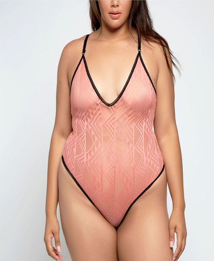 iCollection Plus Size Effie Mesh Bodysuit, Online Only & Reviews - Bras, Underwear & Lingerie - - Macy's