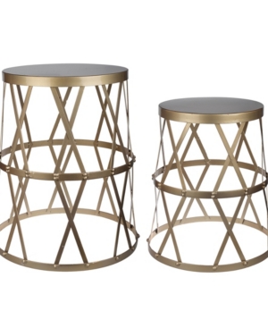 Ab Home Urban Vogue Accent Tables, Set Of 2 In Gold
