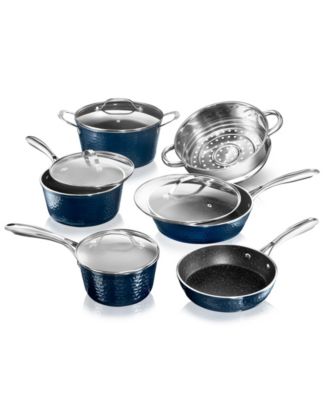 GraniteStone - Granite Stone Diamond Hammered Aluminum Diamond Infused Nonstick 10-Pc. Cookware Set