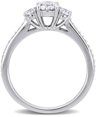 Diamond Oval Three Stone Engagement Ring (1-1/10 ct. t.w.) in 14k White Gold